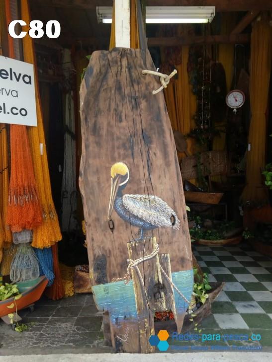 Restos de canoa pintura Pelícano